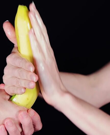 Massage to increase a member using an example of bananas