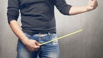 Penis measurement before its increase